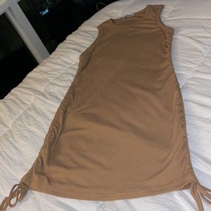 Ruched Knit Drawstring Bodycon Dress